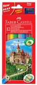 Kredki, ołówki, pastele i pisaki - Faber-Castell Kredki Zamek 12 kolorów + temperówka Amex - miniaturka - grafika 1