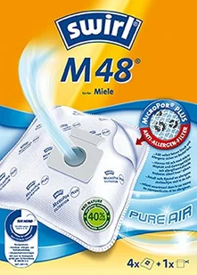 Swirl M 48 MicroPor Plus worki do odkurzacza Miele, filtr antyalergiczny, 4 sztuki w zestawie z filtrem 205639 - Akcesoria do odkurzaczy - miniaturka - grafika 2