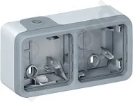 Legrand 069672 PLEXO Puszka natykowa Puszka podwójna pozioma SZARA 1we/2wy - Puszki elektryczne i akcesoria - miniaturka - grafika 2