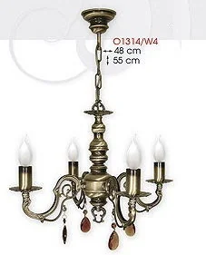 Lemir Antares żyrandol 4 pł patyna O1314/W4 015O1314 W4 - Lampy sufitowe - miniaturka - grafika 3
