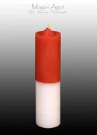 Świece - Magoi Agni Świeca cofająca czerwono biała - choroby, płodność drim46 - miniaturka - grafika 1