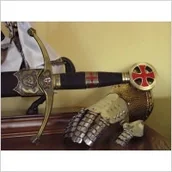 Repliki - broń - Płatnerze hiszpańscy UNIKATOWY MIECZ TEMPLARIUSZY Z POCHWĄ - miniaturka - grafika 1