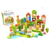 Klocki - Brimarex KLOCKI DREWNIANE W WIADERKU 100EL. - miniaturka - grafika 1