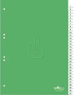 DURABLE Przekładki do segregatora 1-31 A4 zielone 6219-05 - Przekładki do segregatorów - miniaturka - grafika 2