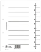 Przekładki do segregatorów - Donau Przekładka , karton, A4, 235x300mm, 1-10, 1 karta, biała 8610001-09 - miniaturka - grafika 1