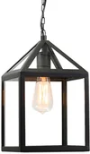 Lampy sufitowe - QAZQA Przemysłowa lampa wisząca zewnętrzna czarna - Amsterdam - miniaturka - grafika 1