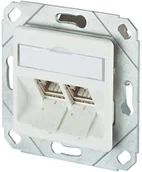 Gniazdka elektryczne - Metz Connect Gniazdo sieciowe Wkład z płytką centralną Podtynkowy CAT 6A 2 Porty Connect czysty biały - miniaturka - grafika 1