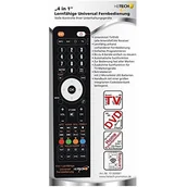 Inne akcesoria audio-wideo - Heitech 10000081 " 4-in-1" Pojętny uniwersalny pilot zdalnego sterowania Czarny 10000081 - miniaturka - grafika 1