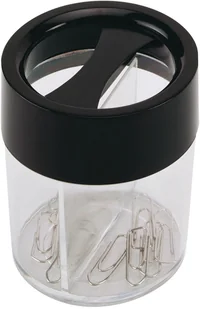 Q-CONNECT Pojemnik magn na spinacze duży transparentny czarny KF02133 - Akcesoria na biurko - miniaturka - grafika 2