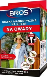 Bros Siatka 160x220cm czarna na drzwi magnetyczna moskitiera 5904517204386 - Zwalczanie i odstraszanie szkodników - miniaturka - grafika 2