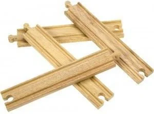 BigjigsRail Zestaw długich torów (20-21cm) do rozbudowy kolejek BJT100 - Kolejki i akcesoria - miniaturka - grafika 4