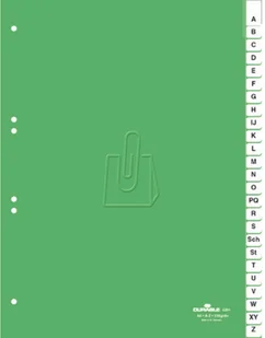 DURABLE Przekładki do segregatora A-Z A4 zielone 6201-05 - Przekładki do segregatorów - miniaturka - grafika 2