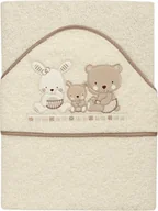 Okrycia kąpielowe dla dzieci - Interbaby INTERBABY Ręcznik dla dziecka froté 100x100 love kremowy 01080K - miniaturka - grafika 1