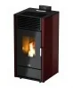 Wkłady kominkowe - Cadel piecyk na pelet Cristal Air bordowy 8,5 kW - miniaturka - grafika 1
