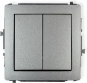 Wyłączniki światła i elektryczne - Karlik Łącznik świecznikowy 7DWP-2 srebrny metalik - miniaturka - grafika 1