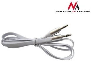 Maclean Przewód jack 3.5 mm, płaski 1m, metalowy wtyk, white MCTV-694 W - Kable - miniaturka - grafika 2