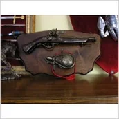 Repliki - broń - WŁOCHY ZESTAW PISTOLET I PROCHOWNICA WRAZ Z TABLO - miniaturka - grafika 1