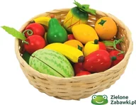 Zabawki interaktywne dla dzieci - Goki Koszyczek pełen owoców, 23 sztuki, 51661 - miniaturka - grafika 1