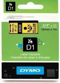 Ta$236ma Dymo D1 zamiennik 45808 19mm x 7m żółte tło/czarny nadruk - Etykiety do drukarek - miniaturka - grafika 2