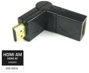 Qoltec Przejściówka HDMI AM / HDMI AF (kątowa/obrotowa) 50516 - Adaptery i przejściówki - miniaturka - grafika 2