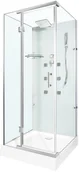 Kabiny prysznicowe - Novoterm Kerra E04 90x90 profil satyna + brodzik - miniaturka - grafika 1