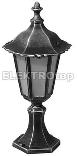 Su-Ma Słupek do ogrodu SUMA RETRO MIDI K 4011/1/M ozdobna lampka zewnętrzna czarno-srebrna metalowa szklany klosz K 4011/1/M - Lampy ogrodowe - miniaturka - grafika 3