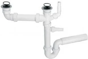 McAlpine syfon zlewozmywakowy rurowy podw. 6/4" z podł. pralki/zmyw. (HC7+DO2-W) - Syfony - miniaturka - grafika 2