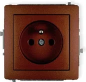 Gniazdka elektryczne - Karlik Gniazdo Pojedyncze z uziemieniem 2P+Z 9DGP-1z brązowy metalik - miniaturka - grafika 1