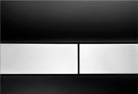 TECE Square Przycik spłukujący ze szkła, czarny/stal szczotkowana 9.240.806 - Przyciski spłukujące - miniaturka - grafika 2