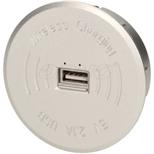 Orno Bezprzewodowa ładowarka indukcyjna z dodatkowym portem USB srebrna OR-AE-1367/G - Ładowarki do telefonów - miniaturka - grafika 2