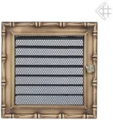 Akcesoria kominkowe - Kratki.pl Kratka kominkowa galwanizowana DIANA złota 17x17 z żaluzją 6674-898A9_ - miniaturka - grafika 1
