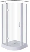Kabiny prysznicowe - Novoterm Kerra Neptun 89x89 profil chrom szkło transparentne + brodzik - miniaturka - grafika 1