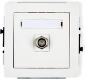 Gniazdka elektryczne - Karlik Gniazdo antenowe Pojedyncze typu F SAT DGF-1 biały - miniaturka - grafika 1