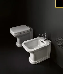 Kerasan Waldorf Deska sedesowa wolnoopadająca, kolor czarny, zawiasy Brąz 418604 - Deski sedesowe - miniaturka - grafika 2