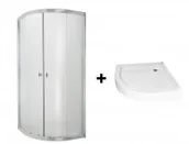 Kabiny prysznicowe - Invena Marbella 90x90 + brodzik Alex AK-46-191/BAA-90 - miniaturka - grafika 1