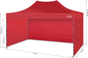 Home&Garden Namiot handlowy 450 x 300 cm czerwony 640293 - Pawilony ogrodowe - miniaturka - grafika 3