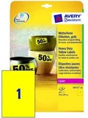 Etykiety do drukarek - Avery Zweckform Etykiety Heavy Duty; A4 20/op., 210 x 297 mm, żółte, polie - miniaturka - grafika 1