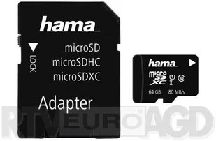 Hama microSDXC 64GB + adapter (001241520000) - Karty pamięci Hama microSDXC 64GB + adapter (001241520000) - Karty pamięci - miniaturka - grafika 1