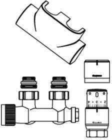 OVENTROP Zestaw Multiblock T Uni SH kątowy, chromowany 1184284 - Akcesoria grzewcze - miniaturka - grafika 2