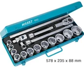 Klucze i nasadki - Hazet Klucze nasadowe z grzechotką 1002 3/4" 20 mm) stal chromowo-wanadowa 18 szt - miniaturka - grafika 1