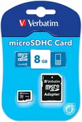 Karty pamięci - Verbatim MicroSDHC Class4 (+ adapter) 8GB (43967) - miniaturka - grafika 1
