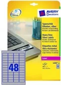 Etykiety do drukarek - Avery Etykiety Heavy Duty Zweckform srebrne 45,7 x 21,2 mm, 48 etykiet/A4 - miniaturka - grafika 1