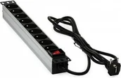 Akcesoria do monitoringu - Abcvision Listwa zasilająca AC 230V RACK 19 8 gniazd R9120231 - miniaturka - grafika 1