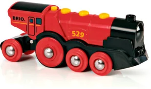 Brio Potężna elektryczna czerwona Lokomotywa ze światłami 33592 - Pociągi dla dzieci - miniaturka - grafika 2