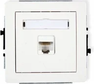 Gniazdka elektryczne - Karlik Gniazdo Komputer Pojedyncze 1xRJ45 kat.6 DGK-3 biały - miniaturka - grafika 1