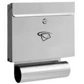 Skrzynki na listy - Skrzynka na listy nierdzewna pozioma S-18NT z tubą na prase - miniaturka - grafika 1