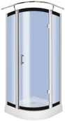 Kabiny prysznicowe - Novoterm Kerra Nero 90x90 profil chrom szkło niebieskie + brodzik - miniaturka - grafika 1