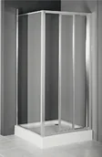 Kabiny prysznicowe - Omnires R-100D+R-100S 100x100 profil chrom szkło przezroczyste, - miniaturka - grafika 1