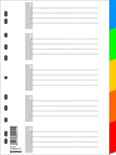 Donau Przekładki A4 kartonowe 5 kart 7704095PL-99 - Przekładki do segregatorów - miniaturka - grafika 2