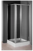 Kabiny prysznicowe - Omnires R-140D+R-80S 140x80 profil chrom szkło przezroczyste R-140D/R-80S - miniaturka - grafika 1